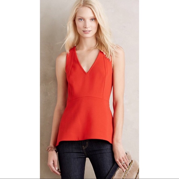 Anthropologie Tops - Liefsdottir Red Peplum Top Anthropologie size 4